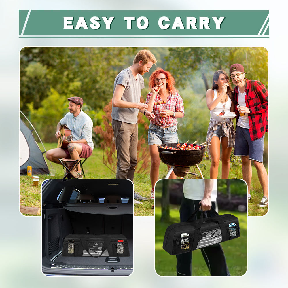 Camping Cooking Organizer - Tragbare Grillwerkzeug-Tragetasche, wasserdichte Organizer-Tasche für Outdoor-Grillen,