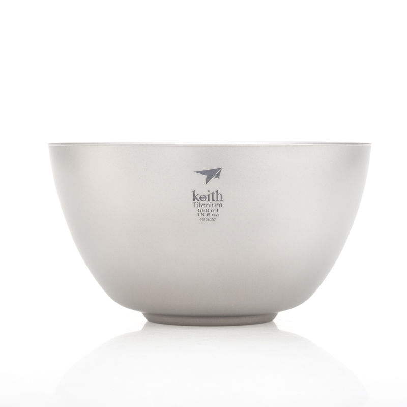 Camping Cooking Container - Keith Doppelwandschalen aus Titan, Suppenteller, Salat,